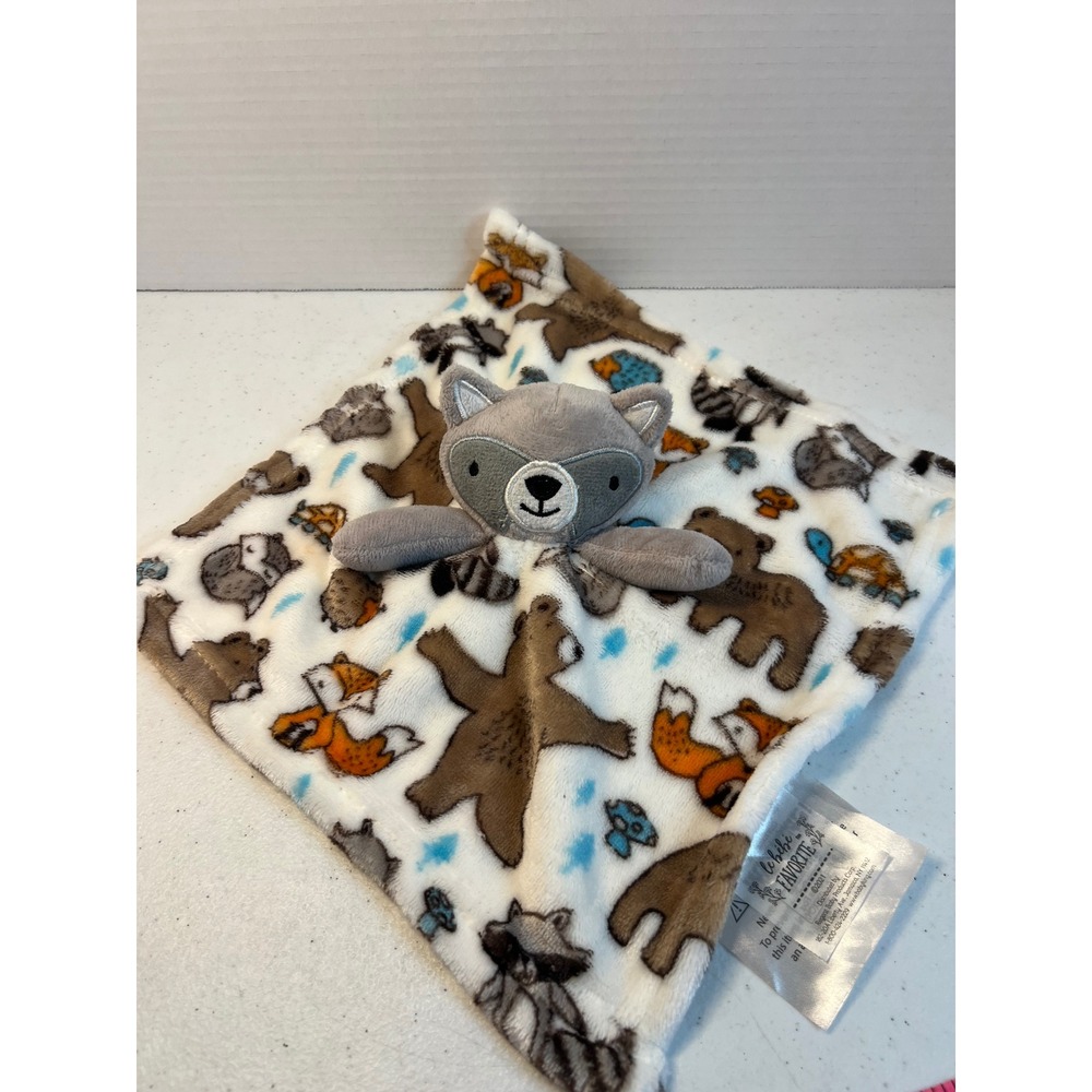 Le Bebe Favorite Raccoon Security Blanket Woodland Bear Fox Lovey Plush 3451